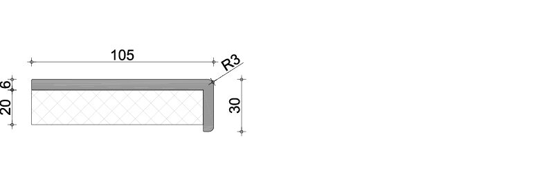 Hoek 30 x 105 mm + Isolatie