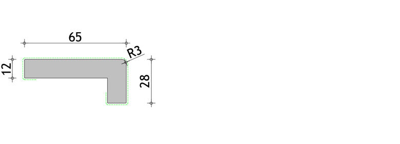 Hoek 28 x 65 mm