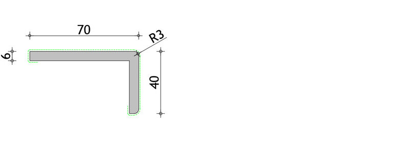 Hoek 40 x 70 mm