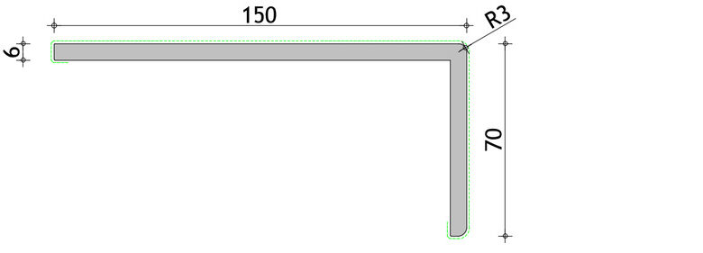 Hoek 70 x 150 mm