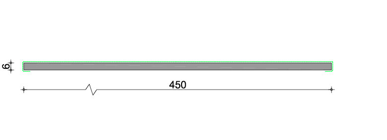 Plaat 6 x 450 mm